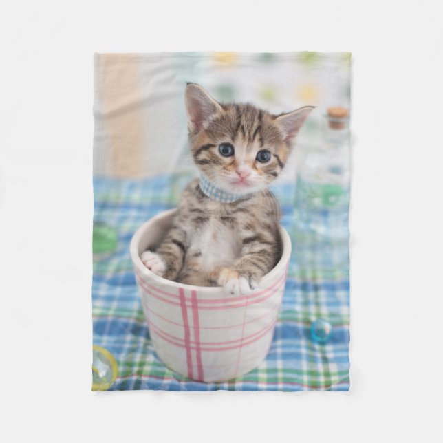 Couverture Polaire Chaton de Munchkin avec le joli ruban (Devant)