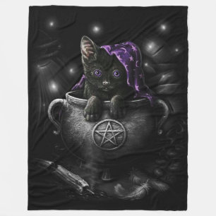 Couverture Polaire Chaton noir de sorcières