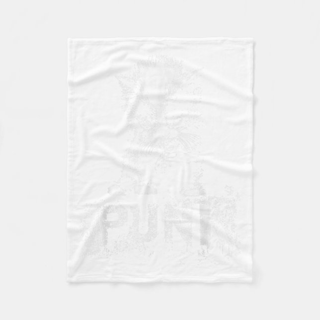 Couverture Polaire Chaton Punk Chat Avec Mohawk Nge Design Gothique  (Devant)