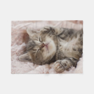Couverture Polaire Chaton somnolent