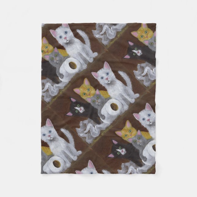 Couverture Polaire Chatons Joueurs (Devant)
