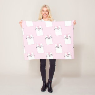 Couverture Polaire Chats blancs roses adorables Chatons chatons Motif