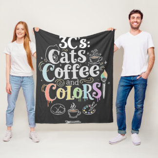 Couverture Polaire Chats Café et Couleurs