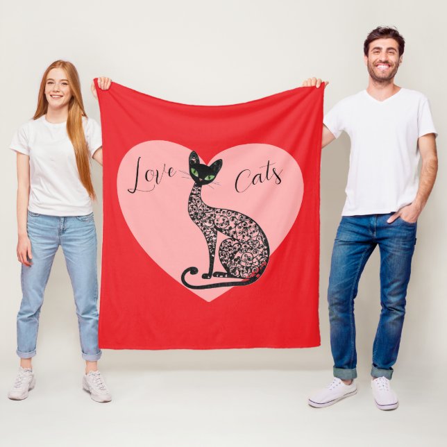Couverture Polaire Chats d'amour  (En situation)