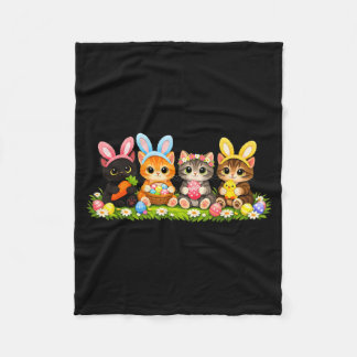 Couverture Polaire Chats drôles de Pâques Oreilles de Lapin Œufs de P
