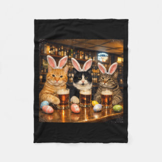 Couverture Polaire Chats drôles de Pâques Oreilles de Lapin Œufs pour