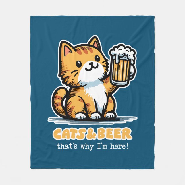 Couverture Polaire Chats et bière 2 (Devant)