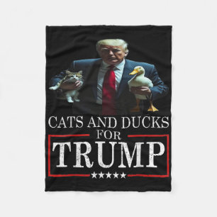 Couverture Polaire Chats et canards pour Trump 2024 Chatons et canard