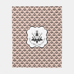Couverture Polaire Chats et casserole Damask Look Motif