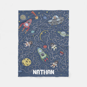 Couverture Polaire Chats et roquettes dans l'espace Enfants personnal