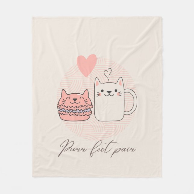 Couverture Polaire Chats gourmets (Devant)