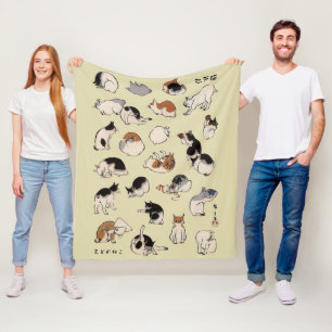 Couverture Polaire Chats japonais (couleur variable)