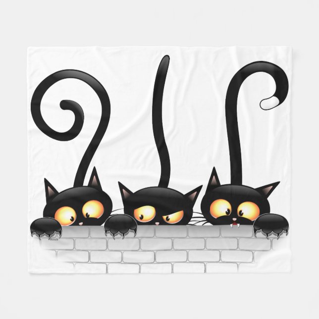 Couverture Polaire Chats Naughty, Playful et drôle de personnages (Devant (Horizontal))