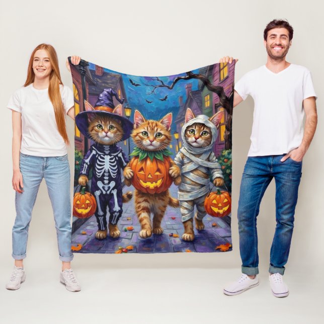 Couverture Polaire Chats Persans Trick-or-Treating  Costumes d'Hallow (En situation)