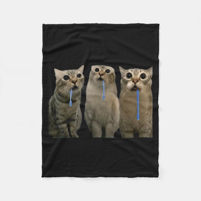 Couverture Polaire Chats qui crient après un chat qui bave Double Mem (Devant)