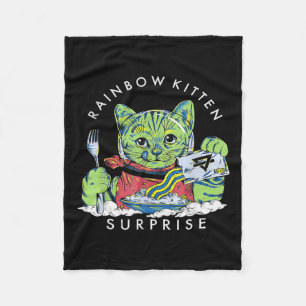 Couverture Polaire Chats Rainbow Kitten Surprise mignonne Manger Retr
