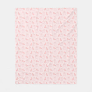 Couverture Polaire Chats roses et Motif de jellybeans