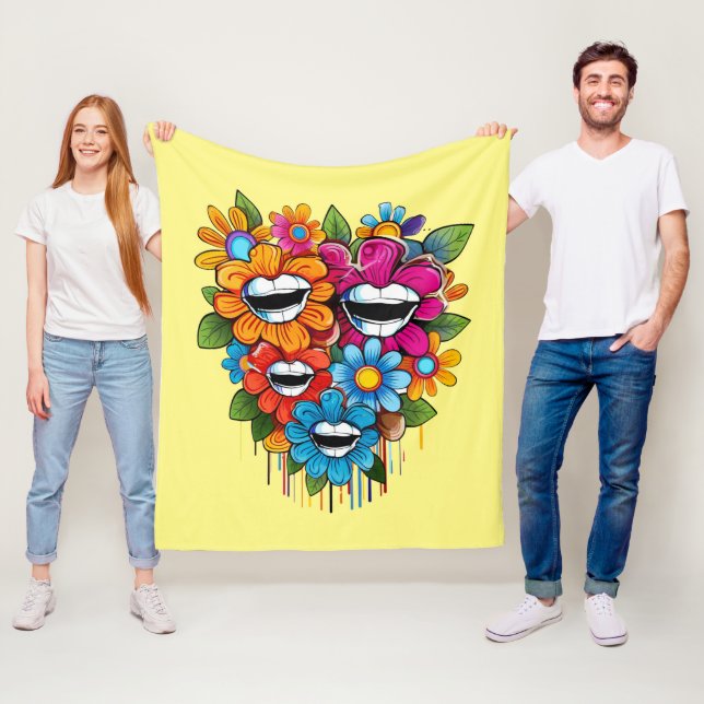 Couverture Polaire Chatty Blossoms Taza (En situation)