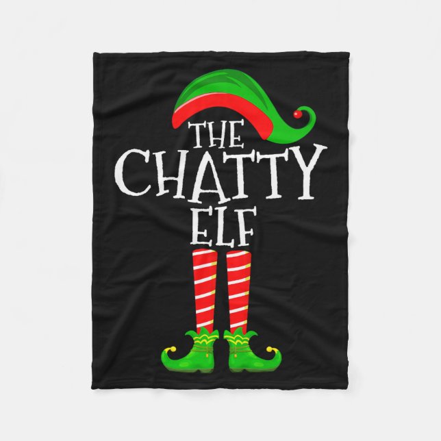 Couverture Polaire Chatty Elf Funny Matching Family Group Christmas P (Devant)