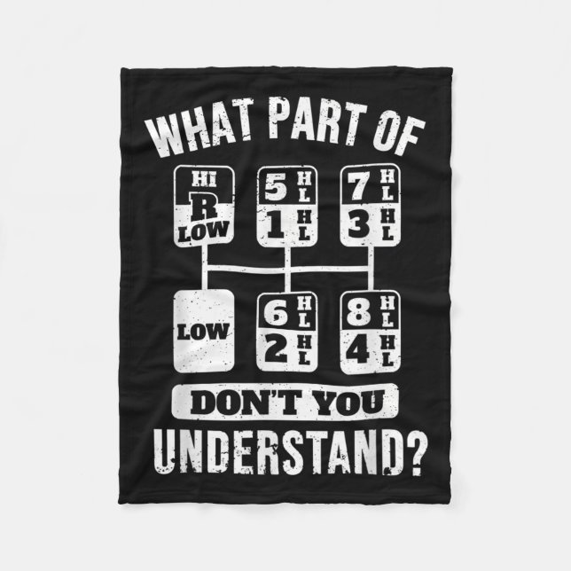 Couverture Polaire Chauffeur de camion de camion amusant Gear Stick S (Devant)