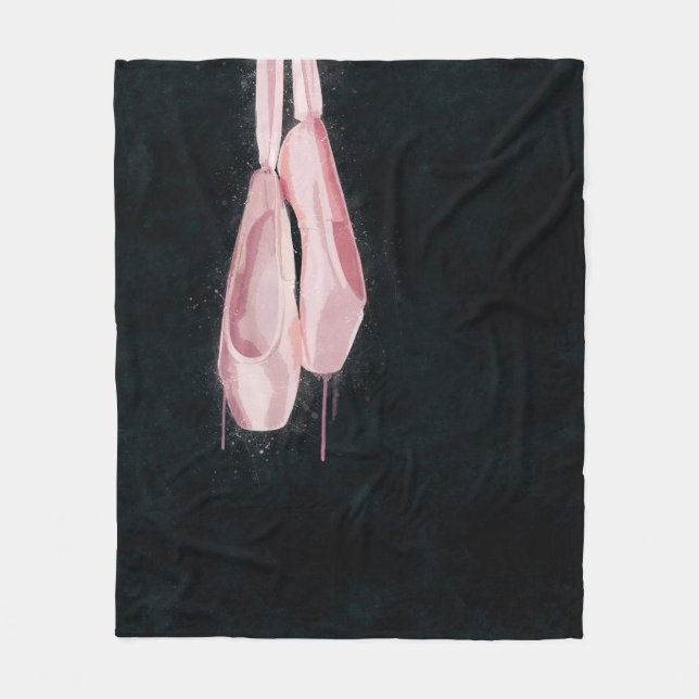 Couverture Polaire Chaussures de ballet de rose d'art de bruit (Devant)