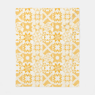 Couverture Polaire Cheater Traditionnel Patchwork Stars Quilt Blanc