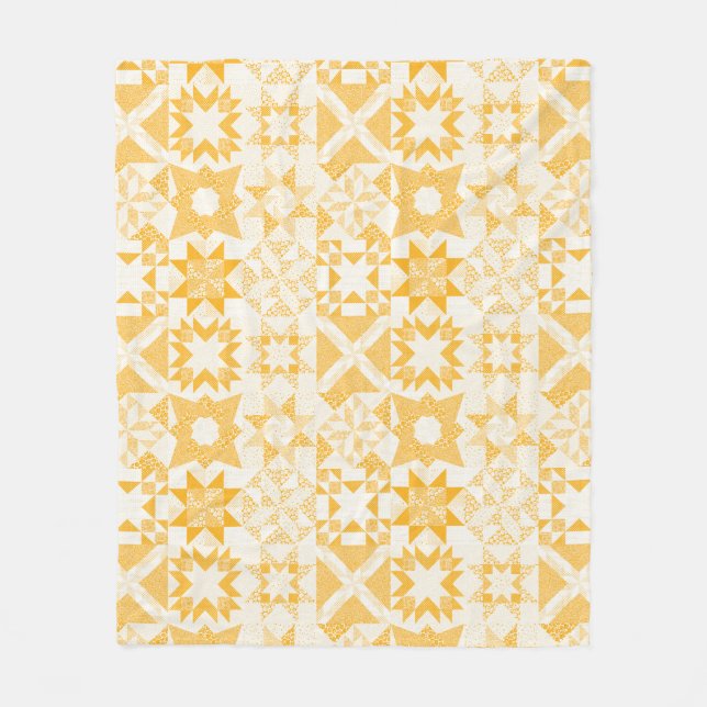 Couverture Polaire Cheater Traditionnel Patchwork Stars Quilt Blanc (Devant)