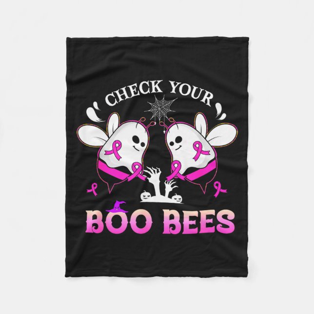 Couverture Polaire Check Your Boo Bees Funny Breast Cancer Halloween  (Devant)