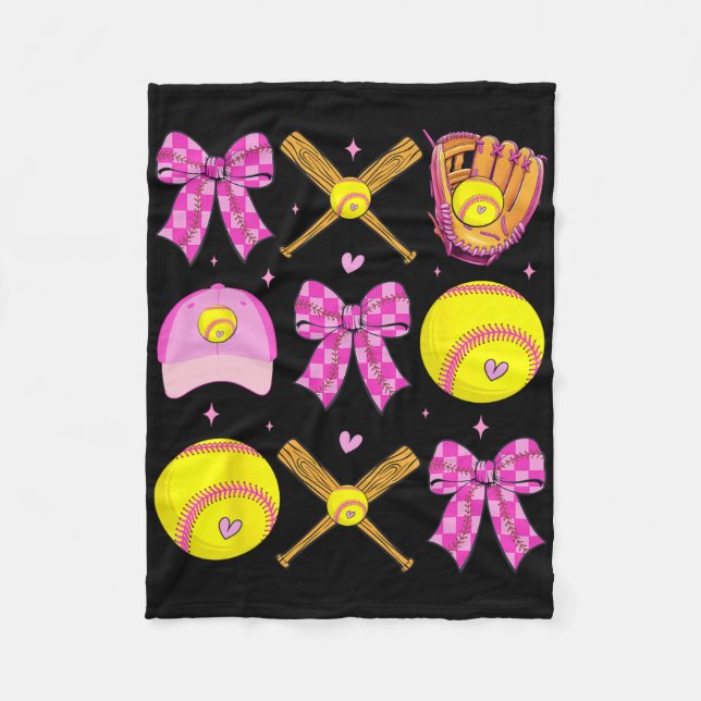 Couverture Polaire Checkered Mama Bow Cute Softll Mom Women Game Day  (Devant)