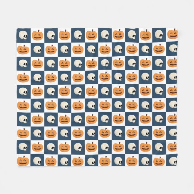 Couverture Polaire Checks de Skulls et Pumkins (Devant (Horizontal))