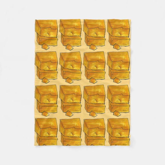Couverture Polaire Cheddar jaune Fromage Poisson Laitier Alimentation (Devant)