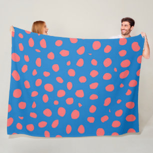 Couverture Polaire Cheetah taches Coral Blue