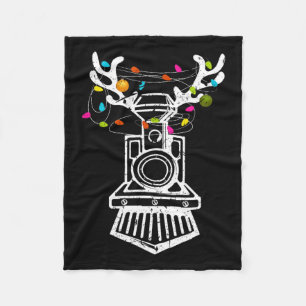 Couverture Polaire Chemin de fer de Noël du renne de Noël