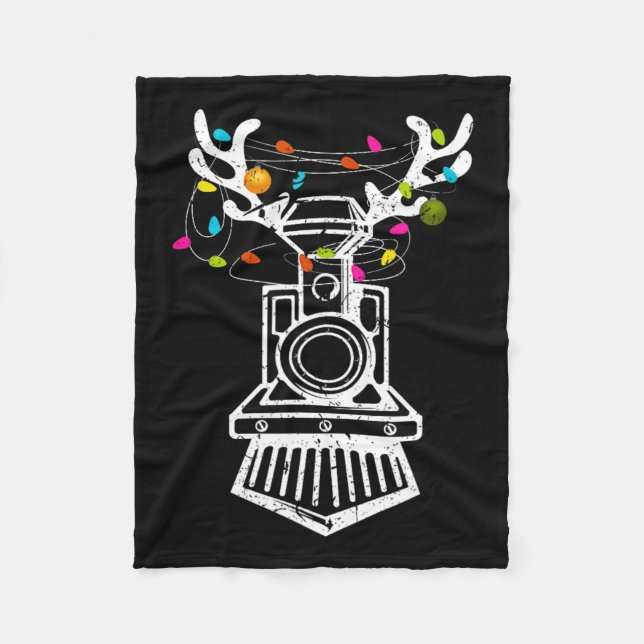 Couverture Polaire Chemin de fer de Noël du renne de Noël (Devant)