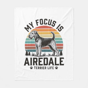 Couverture Polaire Chemise Airedale Terrier Amateur de Chien Vintage