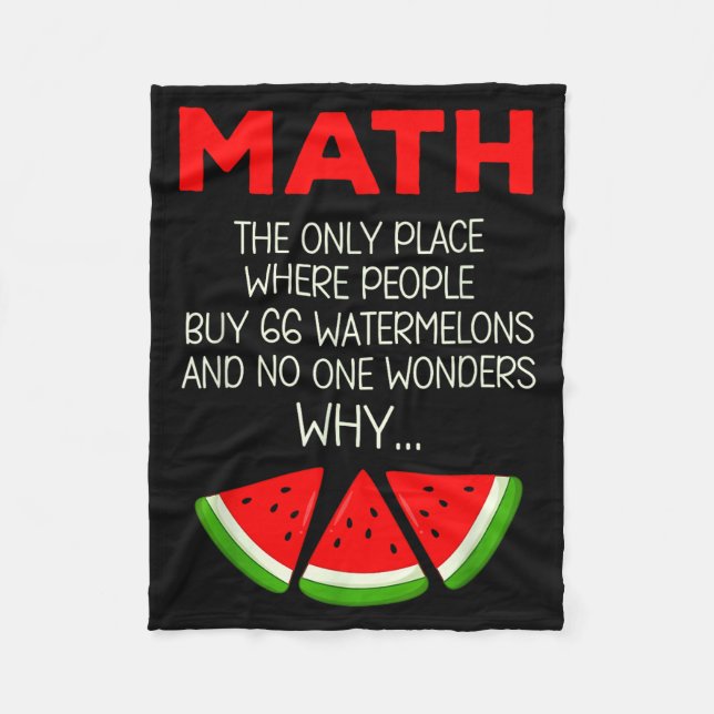 Couverture Polaire Chemise Blague de calcul de pastèque maths Profess (Devant)