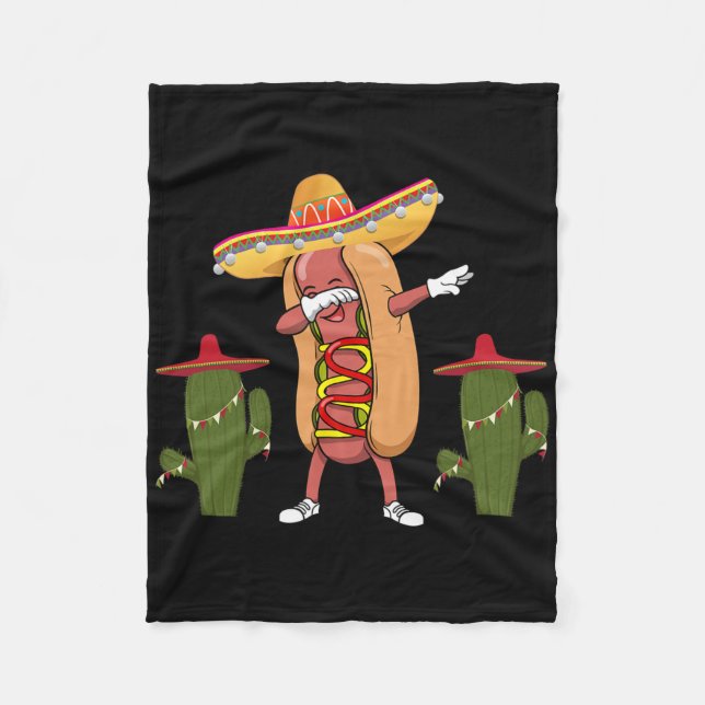 Couverture Polaire Chemise Cinco De Mayo Hot Dog Cactus Danse  (Devant)