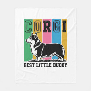 Couverture Polaire Chemise Corgi Love Gravure Vintage Silhouette de C