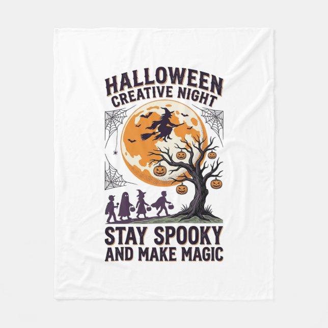 Couverture Polaire Chemise créative Halloween Art de Lune Spooky Vint (Devant)
