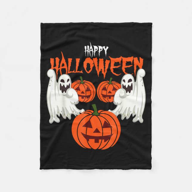 Couverture Polaire Chemise d'automne avec fantômes de visage de citro (Devant)