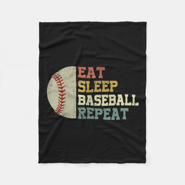 Couverture Polaire Chemise De Baseball Mange Sommeil Baseball Répéter (Devant)