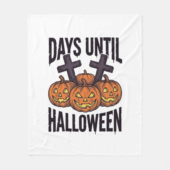 Couverture Polaire Chemise de compte à rebours d'Halloween Dessin de  (Devant)