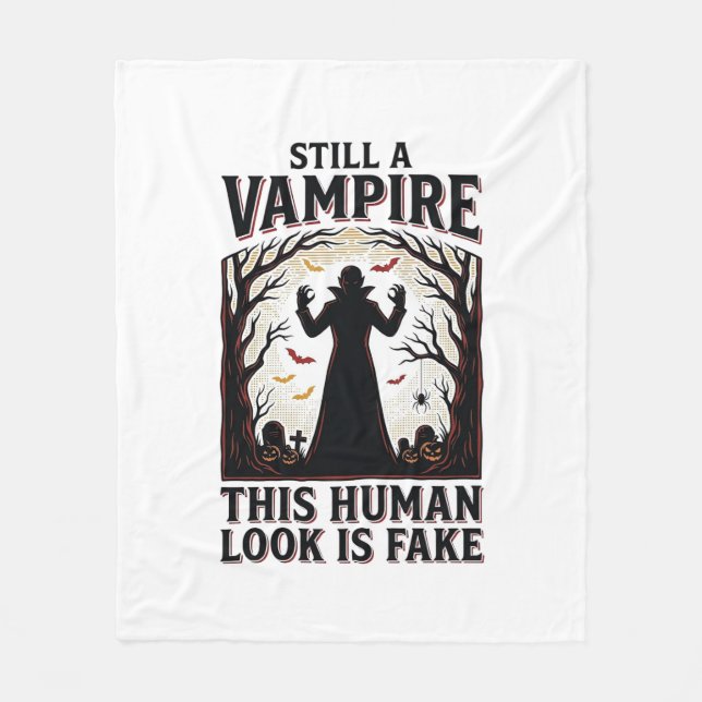Couverture Polaire Chemise de costume de vampire drôle d'Halloween dé (Devant)