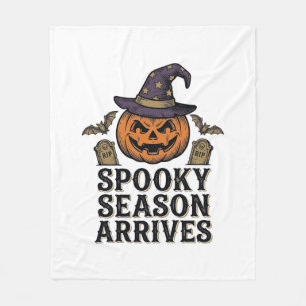 Couverture Polaire Chemise de gravure vintage Halloween Citrouille de