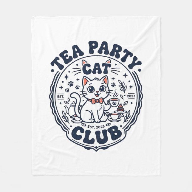 Couverture Polaire Chemise de l'amant de chat de thé Party Art - Chat (Devant)