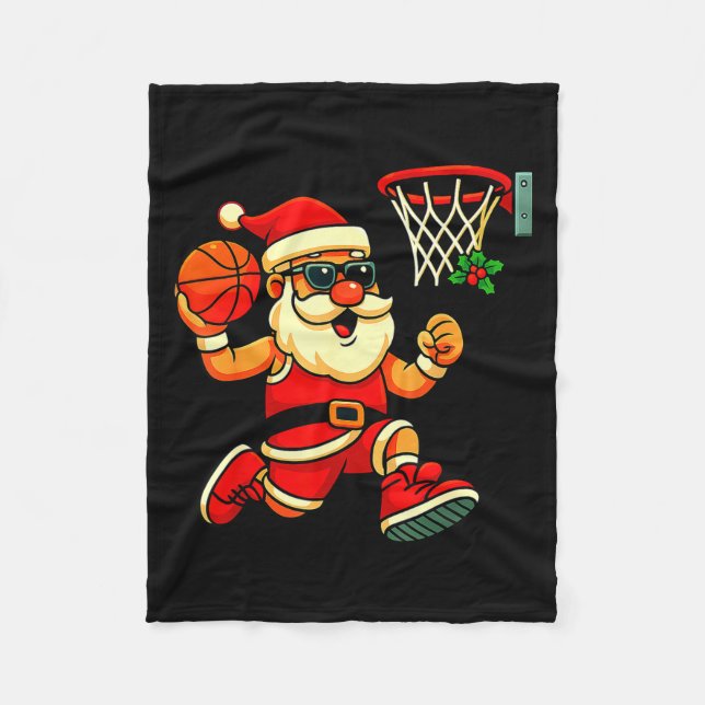 Couverture Polaire Chemise de Noël Merry Swishmas Basket hideux C (Devant)