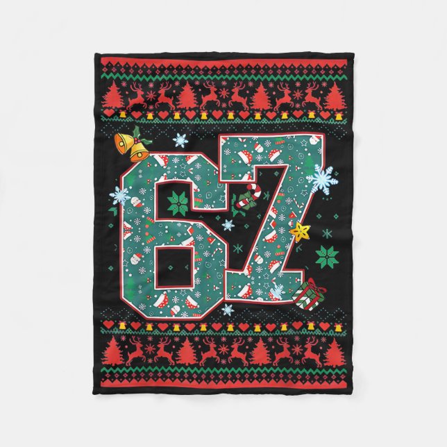 Couverture Polaire Chemise de Noël Rétro 67 Six Sept Meme  (Devant)