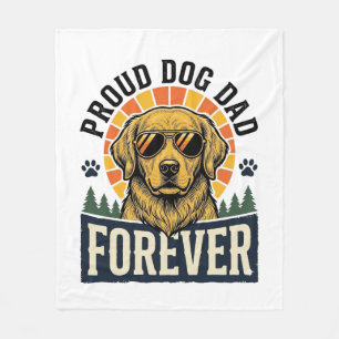 Couverture Polaire Chemise de papa de chien Design rétro Golden Retri