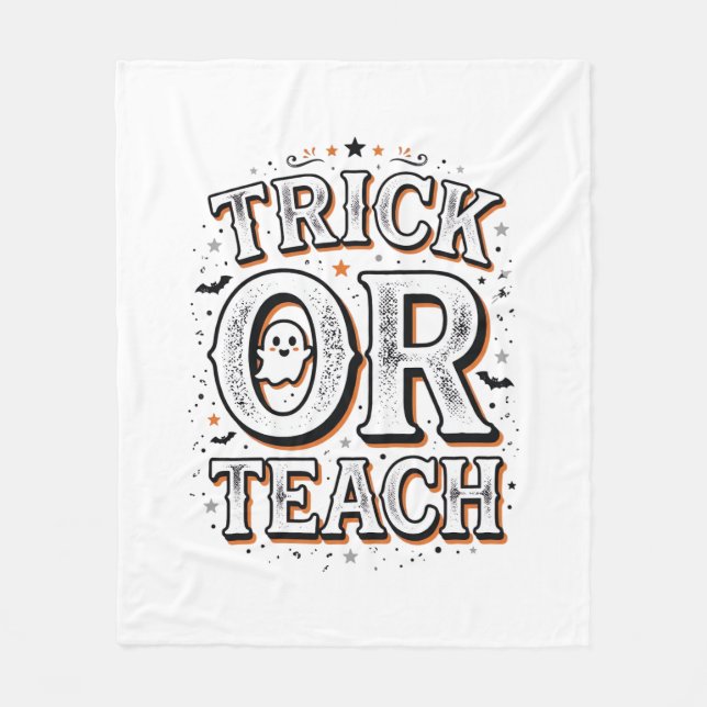 Couverture Polaire Chemise de professeur Halloween Trick Or Teach vin (Devant)