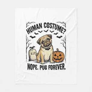 Couverture Polaire Chemise de pug Halloween vintage drôle d'art de co